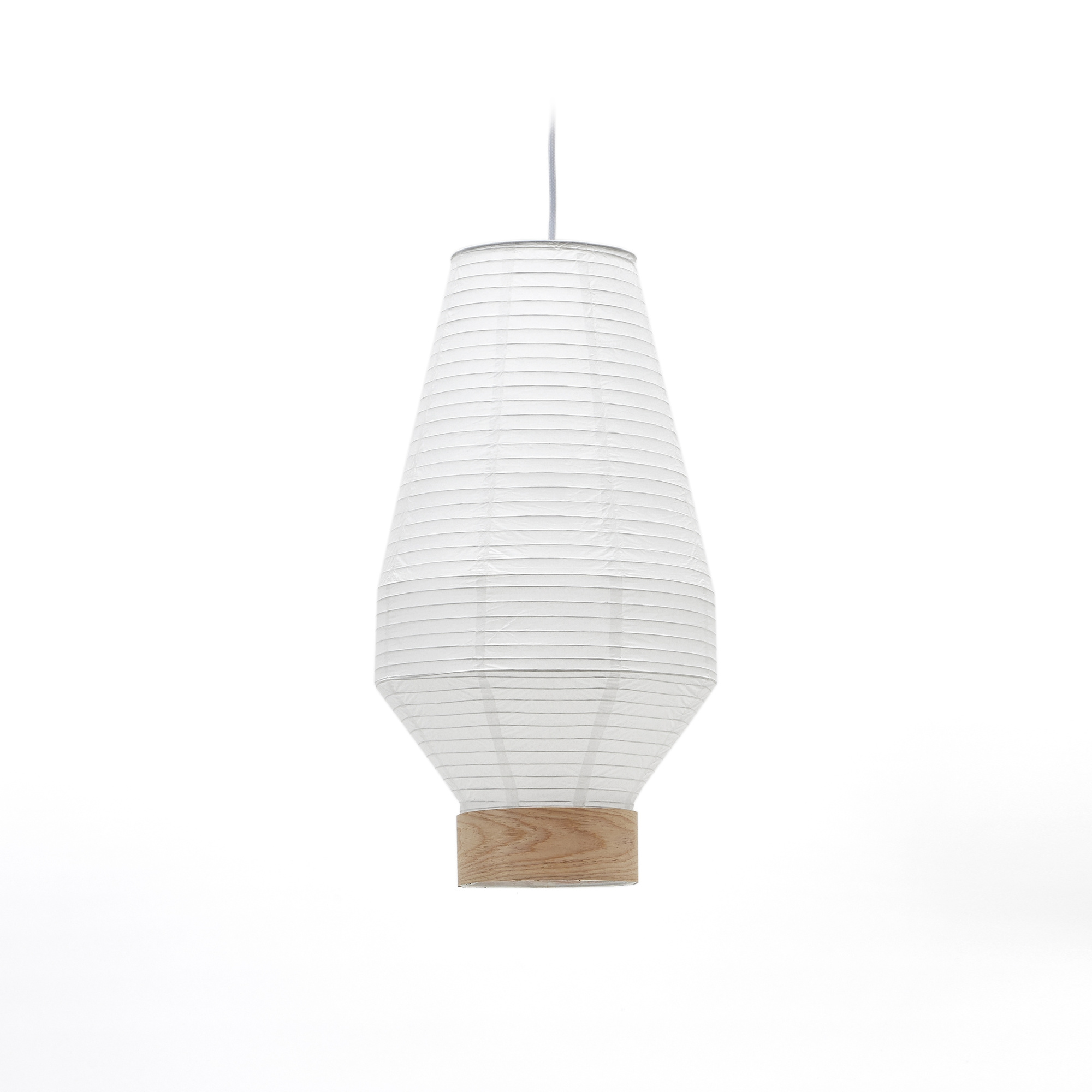 Hila Абажур для подвесного светильника из белой бумаги и натурального шпона Ø 30 см La Forma (ex Julia Grup)