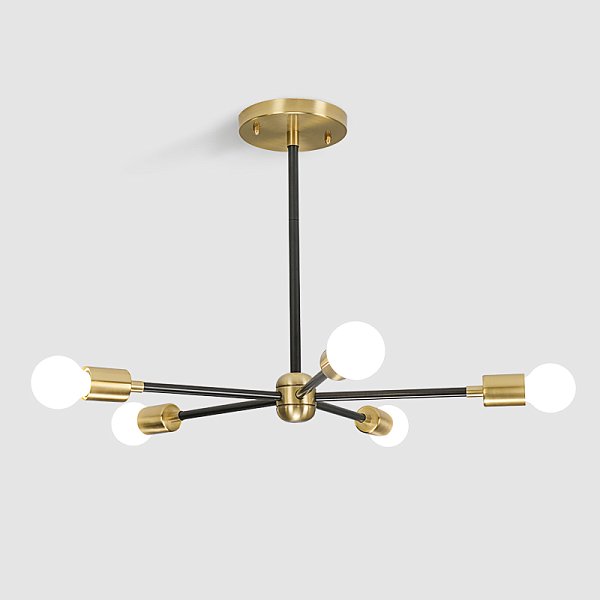 Люстра на штанге SPUTNIK D55 Gold/Black tubes by ImperiumLoft