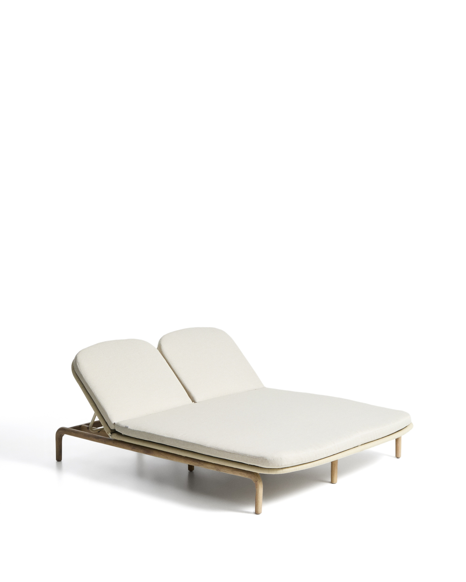 Двойной шезлонг Alipa из массива акации и веревки цвета экрю La Forma 481343