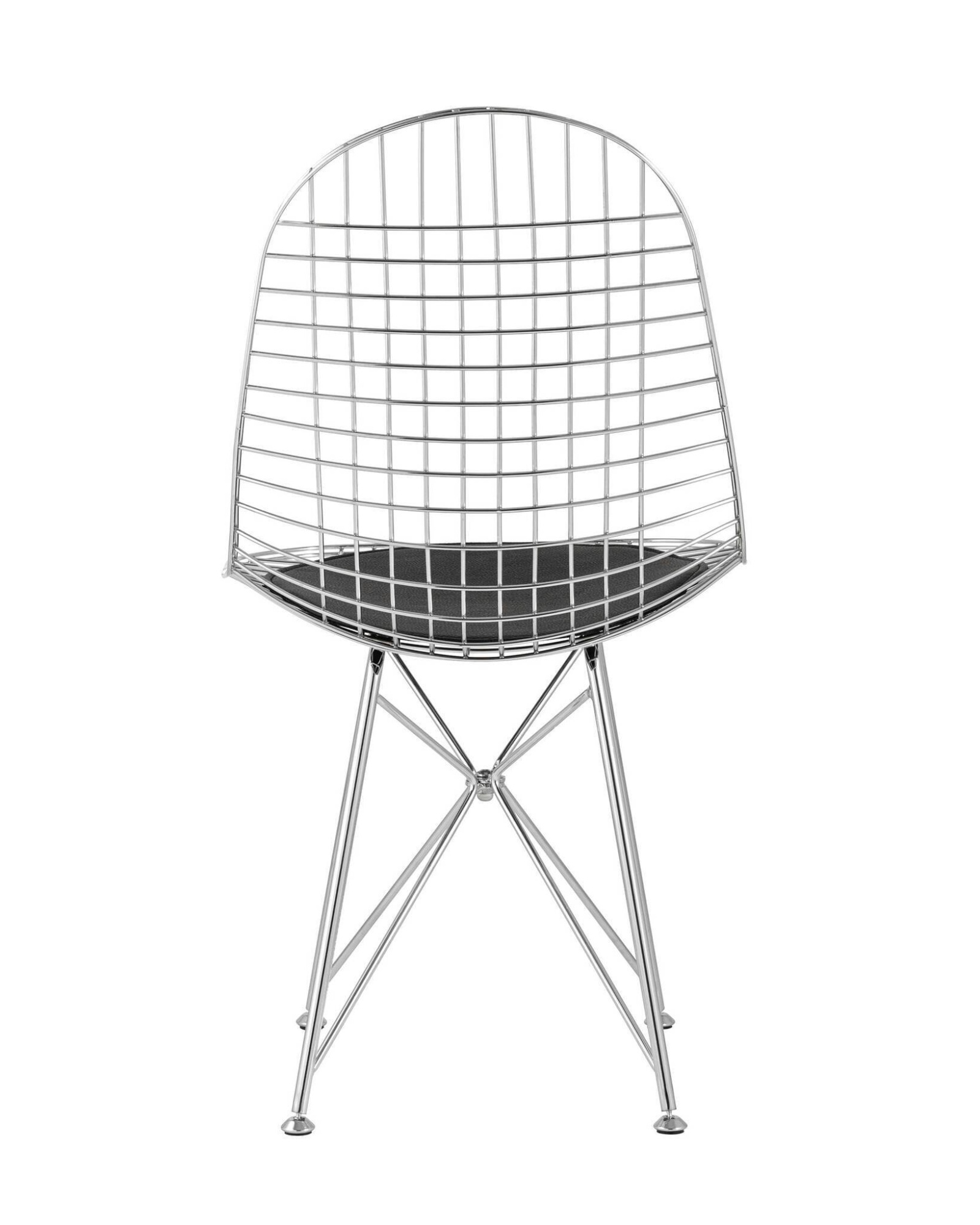 Стул обеденный Eiffel хромированный с черной подушкой Stool Group