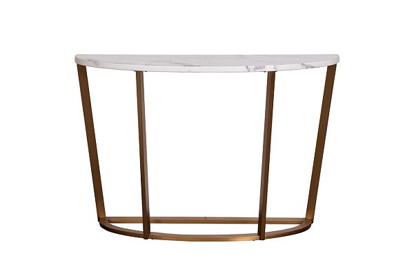 Консоль искусственный белый мрамор Pearl White/матовое золото Garda Decor 33FS-CST20C05-BBS