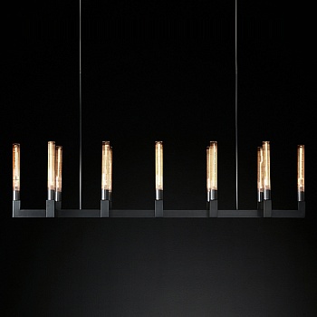 Люстра RH CANELLE Linear Chandelier 12 Modern Black by ImperiumLoft