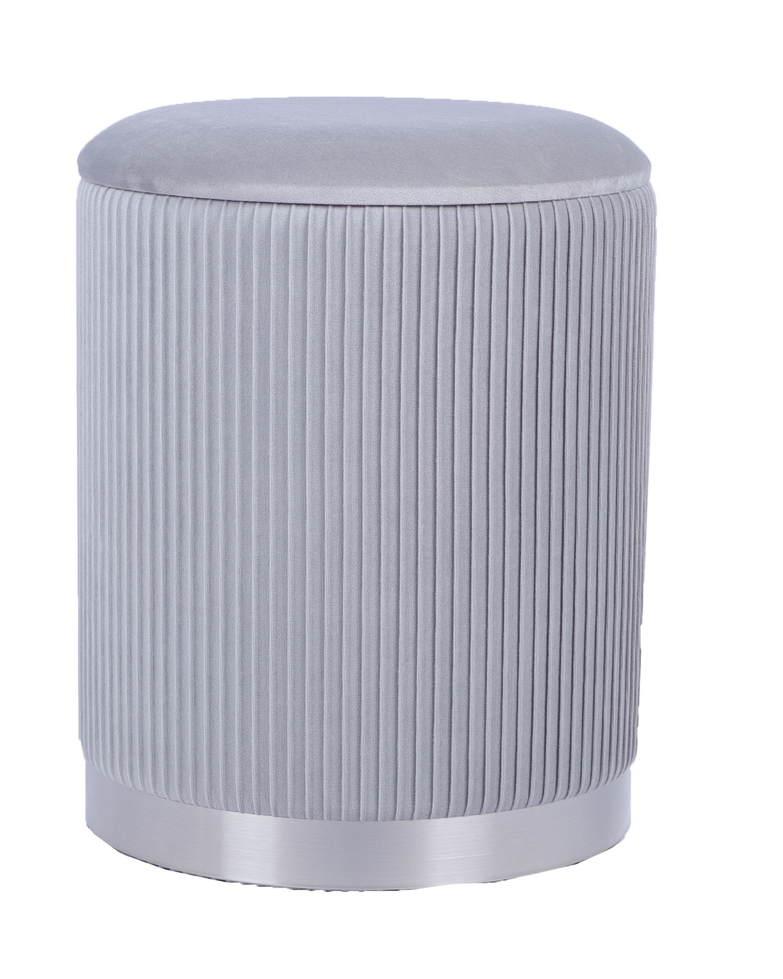 Пуф Шарлотта с ящиком серебро велюр серебристый Stool Group