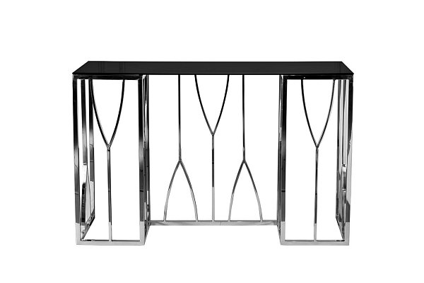 Консоль черное стекло/хром Garda Decor 13RXC3102-SILVER