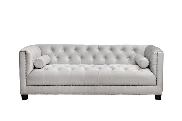 Диван Sanremo трехместный велюровый светло-серый Garda Decor SANREMO-2K-Colt030