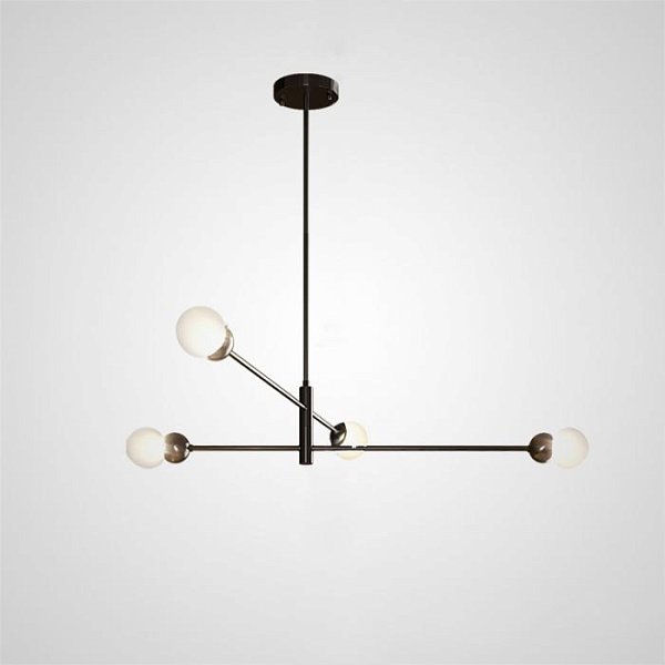 Люстра на штанге SALME L4 Black by ImperiumLoft
