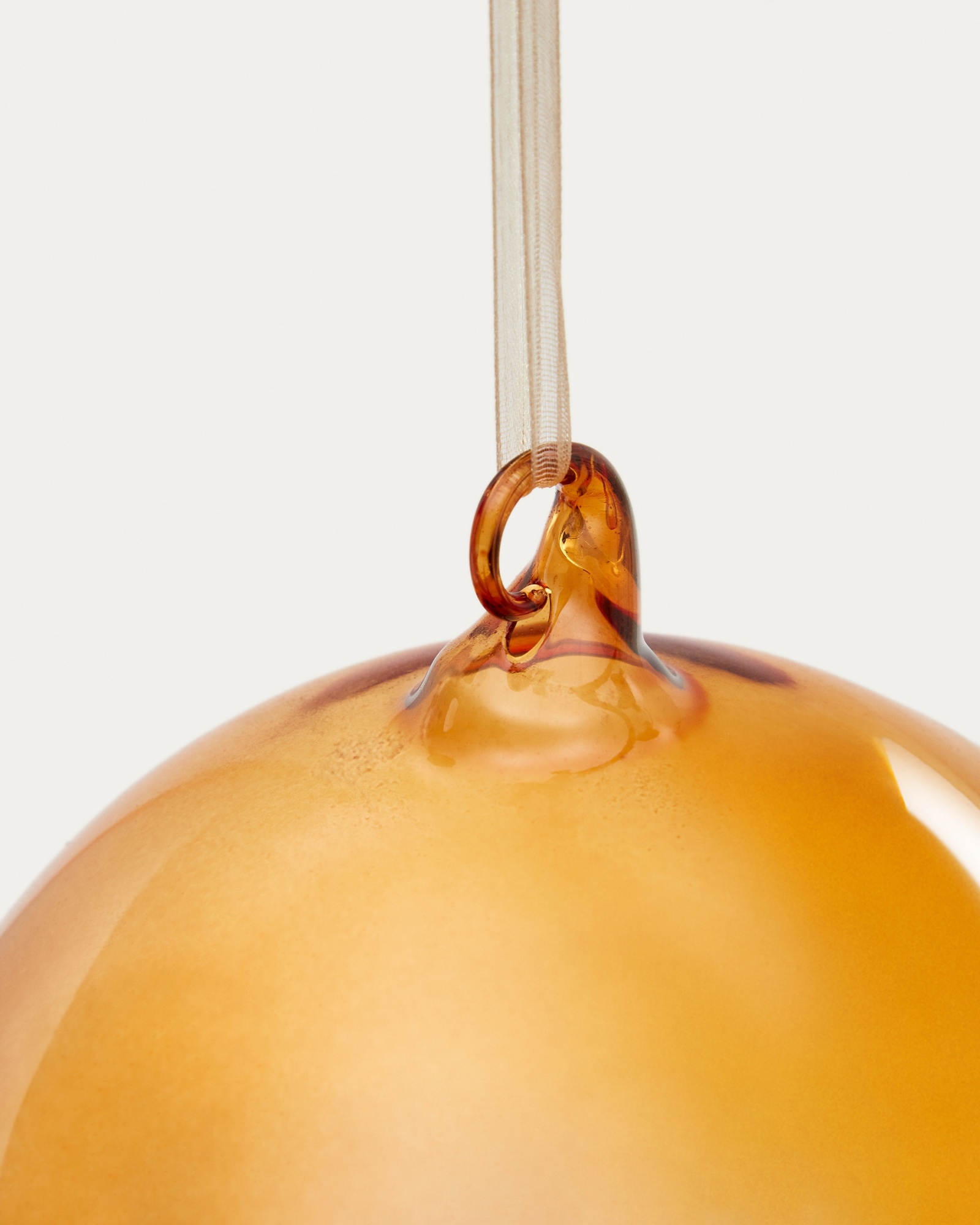 Aucan большой оранжевый стеклянный елочный шар La Forma (ex Julia Grup)