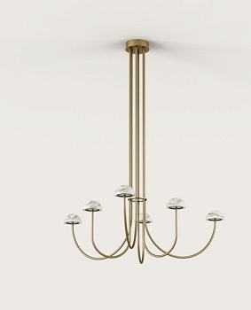 Подвесной светильник Dussa 6L золотой металл / белый мрамор Aromas del Campo