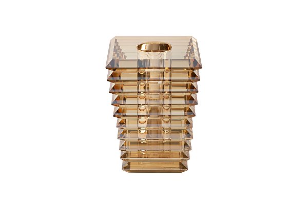 Ваза-подсвечник хрустальная янтарная Garda Decor XVB3461C