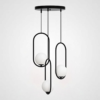 Подвесной светильник HOOP-TRIO Черный, Эллипс S, Диск by ImperiumLoft