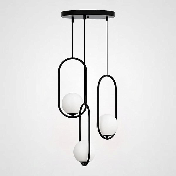 Подвесной светильник HOOP-TRIO Черный, Эллипс S, Диск by ImperiumLoft