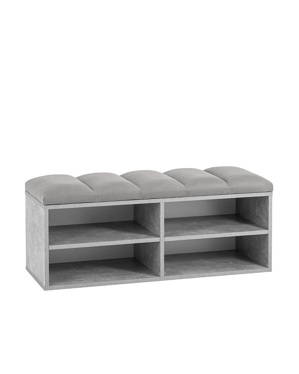 Обувница Хольст 2 серая велюр серый Stool Group