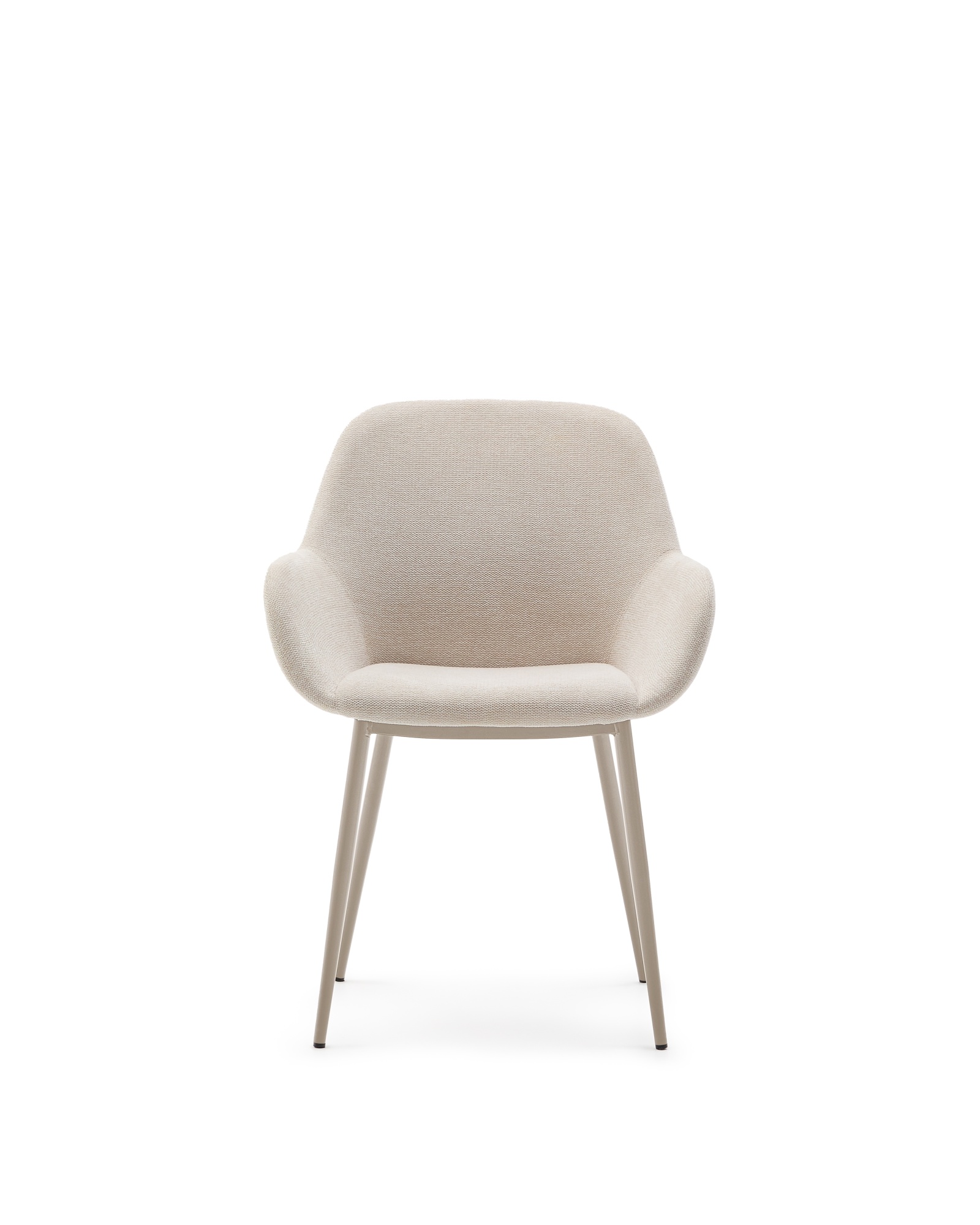 Стул Konna бежевого цвета со стальными бежевыми ножками La Forma (ex Julia Grup)