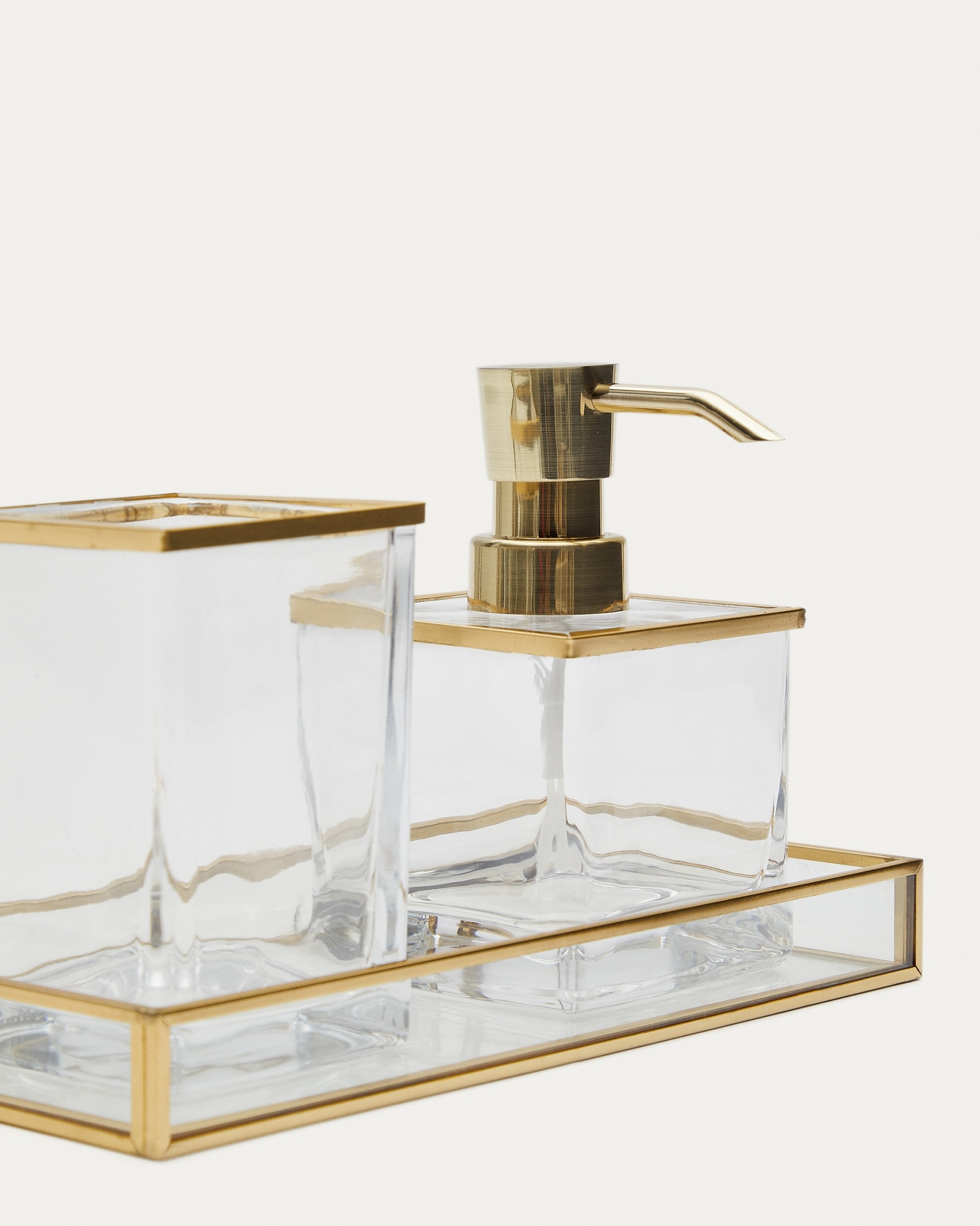 Soanet Держатель для зубных щеток из стекла и металла золотистый La Forma (ex Julia Grup)