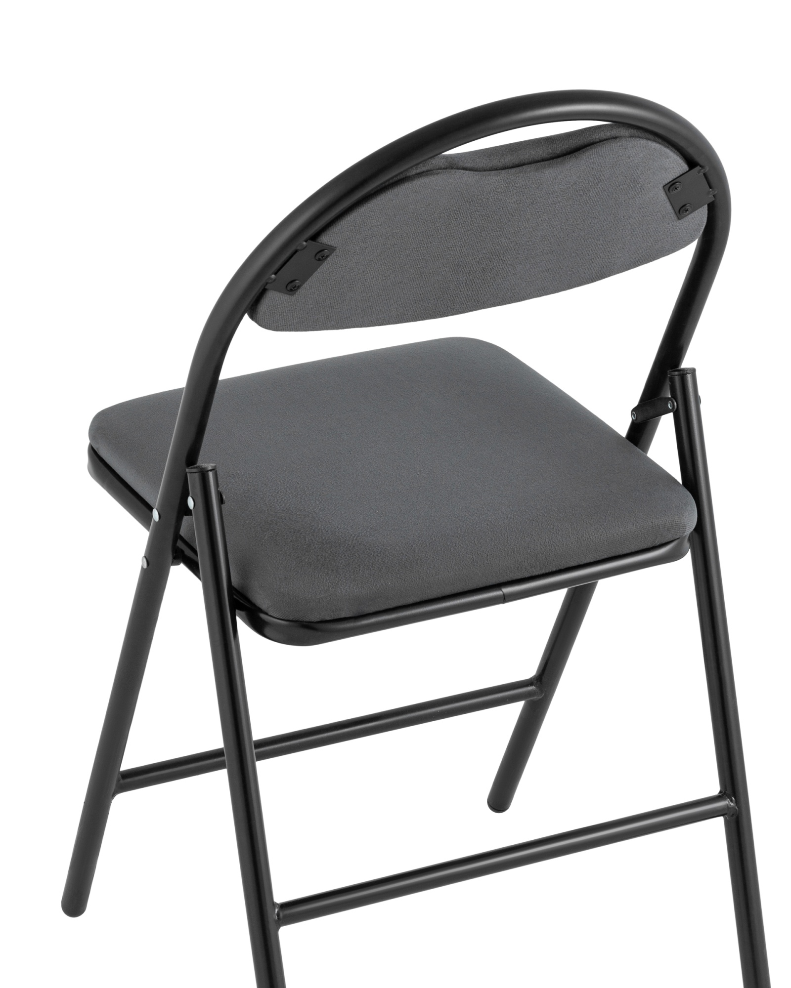 Стул складной Hagen велюр тёмно-серый каркас черный Stool Group