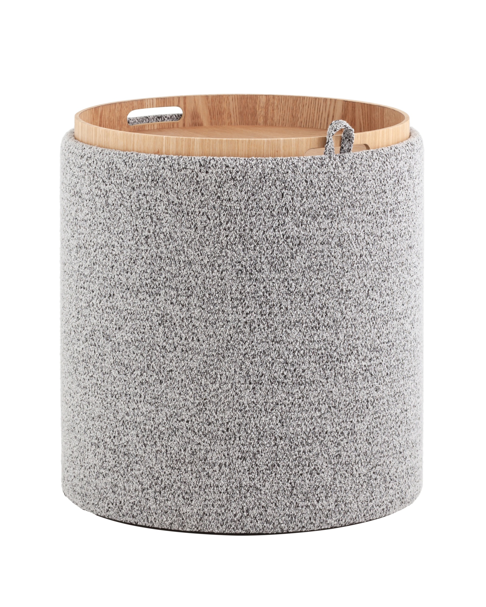 Пуф-столик с ящиком Хюгге S букле серый Stool Group
