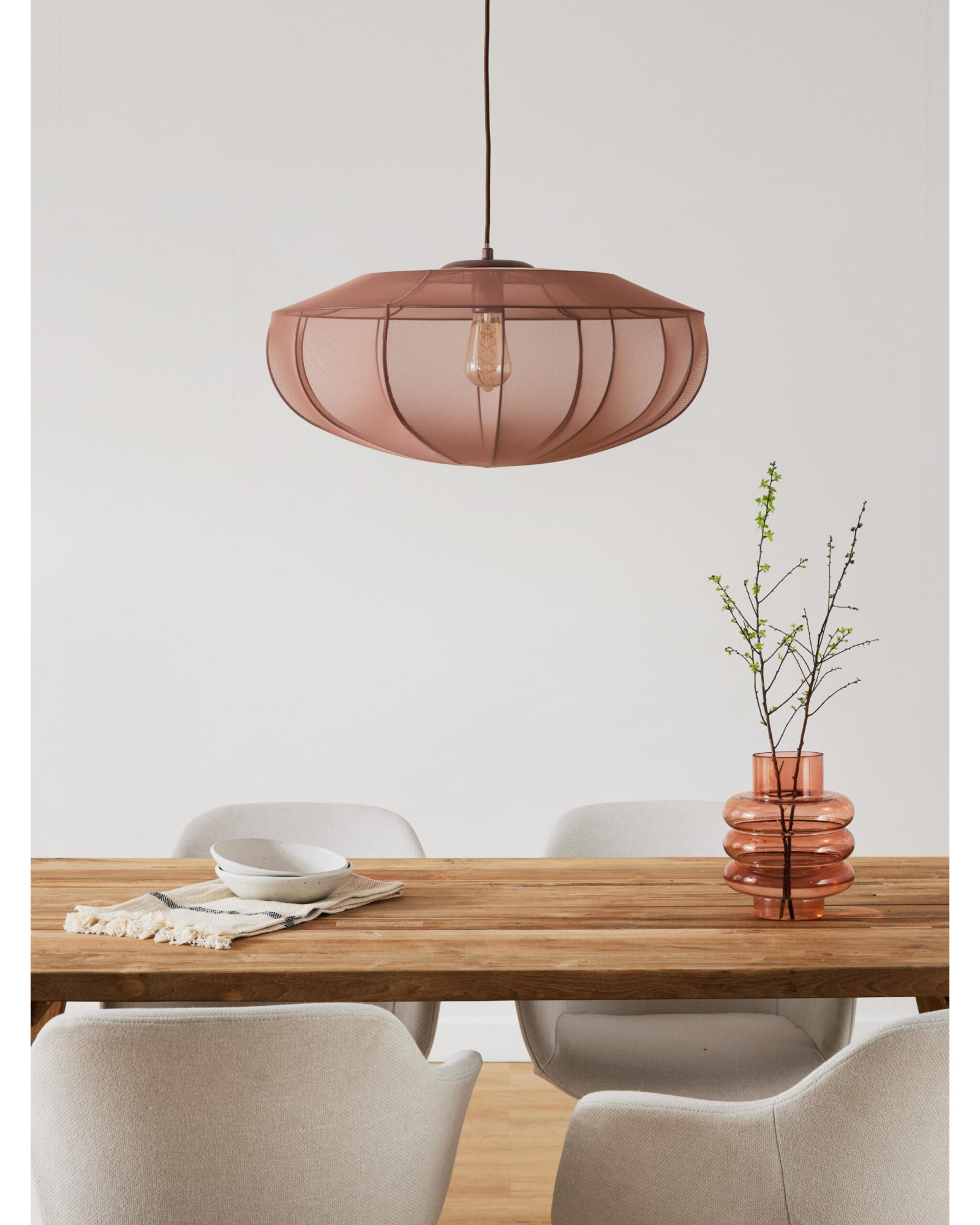 Пудрово-розовый подвесной светильник Бьорн Louvre Home 21008-1DB