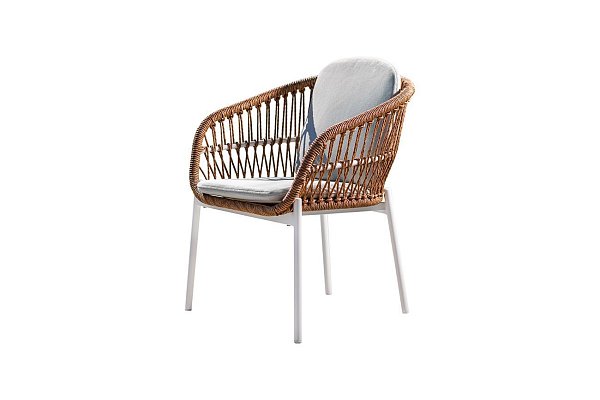 Кресло уличное "Бари" белое Garda Decor 39AR-KRES-419