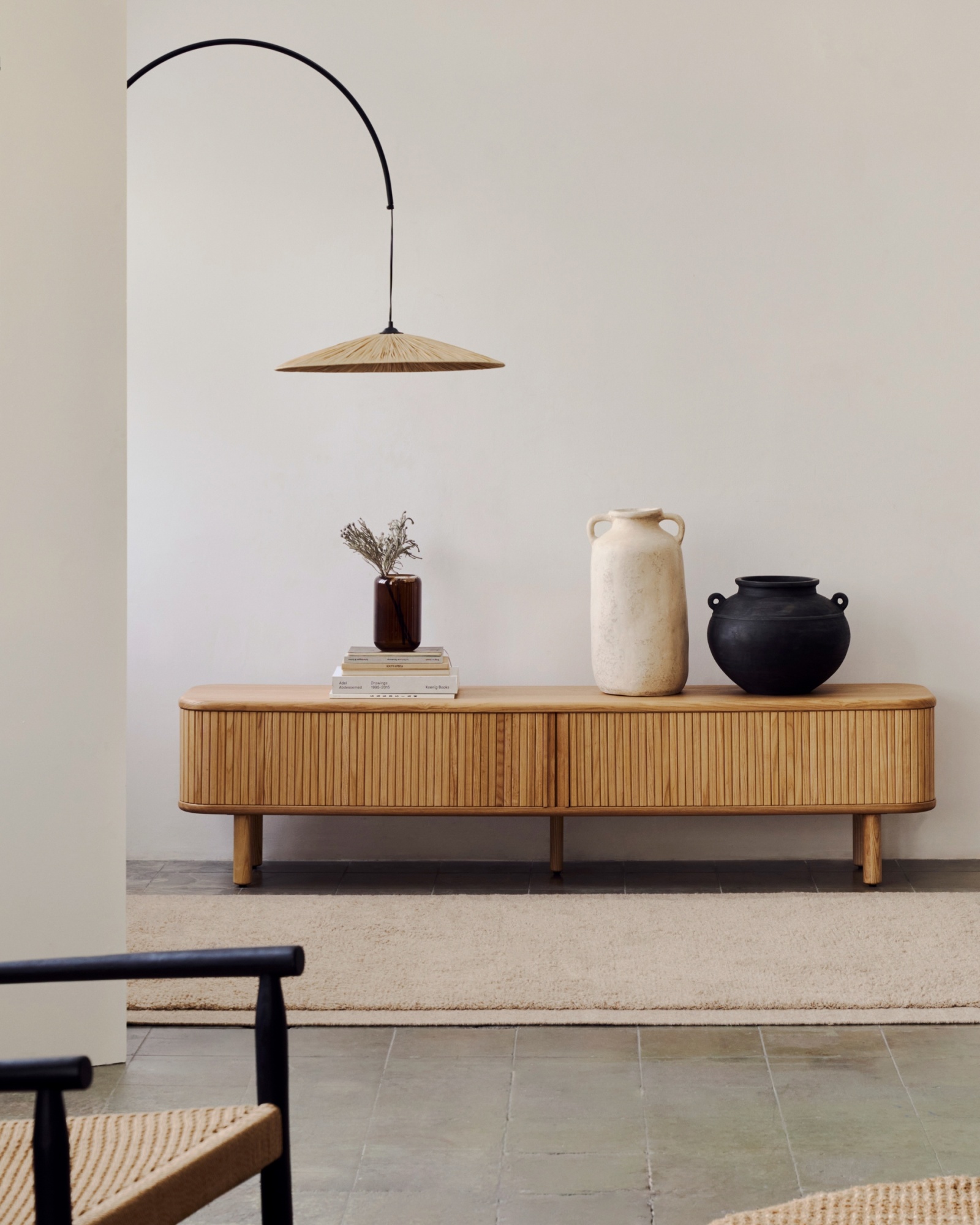 Mailen Тумба под ТВ с 2 дверцами из ясеневого шпона натуральной отделки 200 х 50 см La Forma (ex Julia Grup)