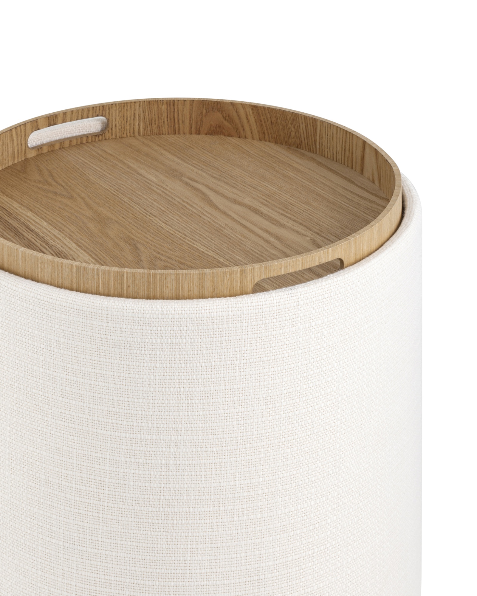 Пуф-столик с ящиком Хюгге S рогожка белый Stool Group