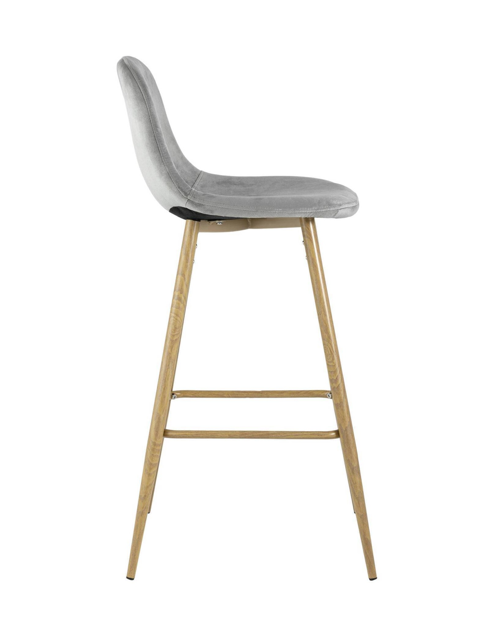 Стул барный Валенсия велюр серый ножки цвет дерево Stool Group