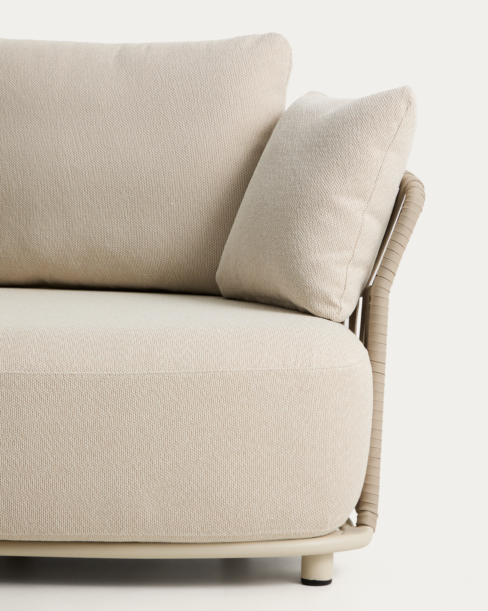 Уличный модульный диван Osani из алюминия экрю и веревки цвета таупе 274 см La Forma 482323