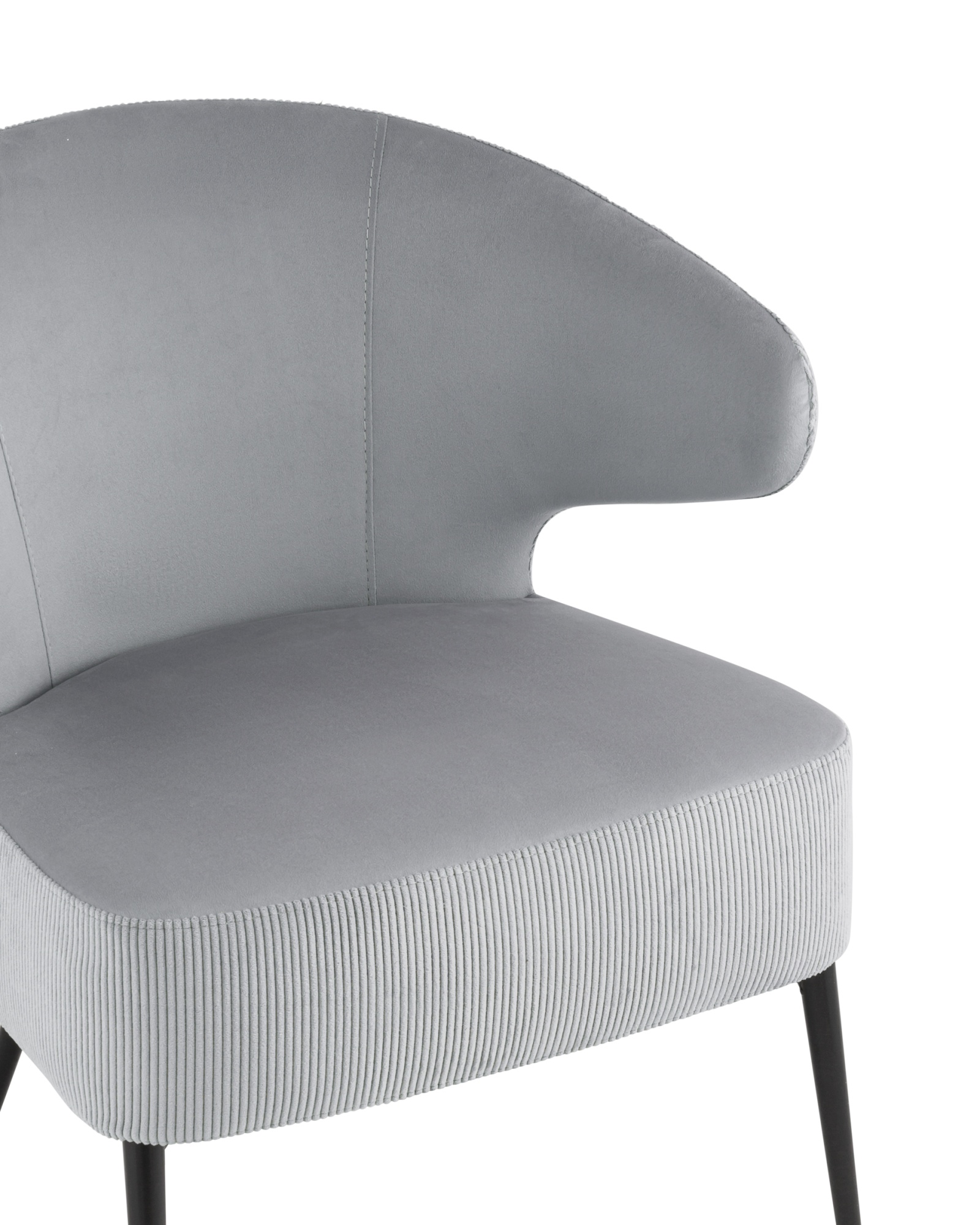 Кресло лаунж Royal Stripes велюр серый Stool Group