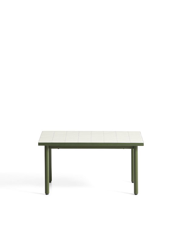 Уличный столик Maurina из зеленой стали с плиткой цвета экрю 81 x 51 см La Forma 482021