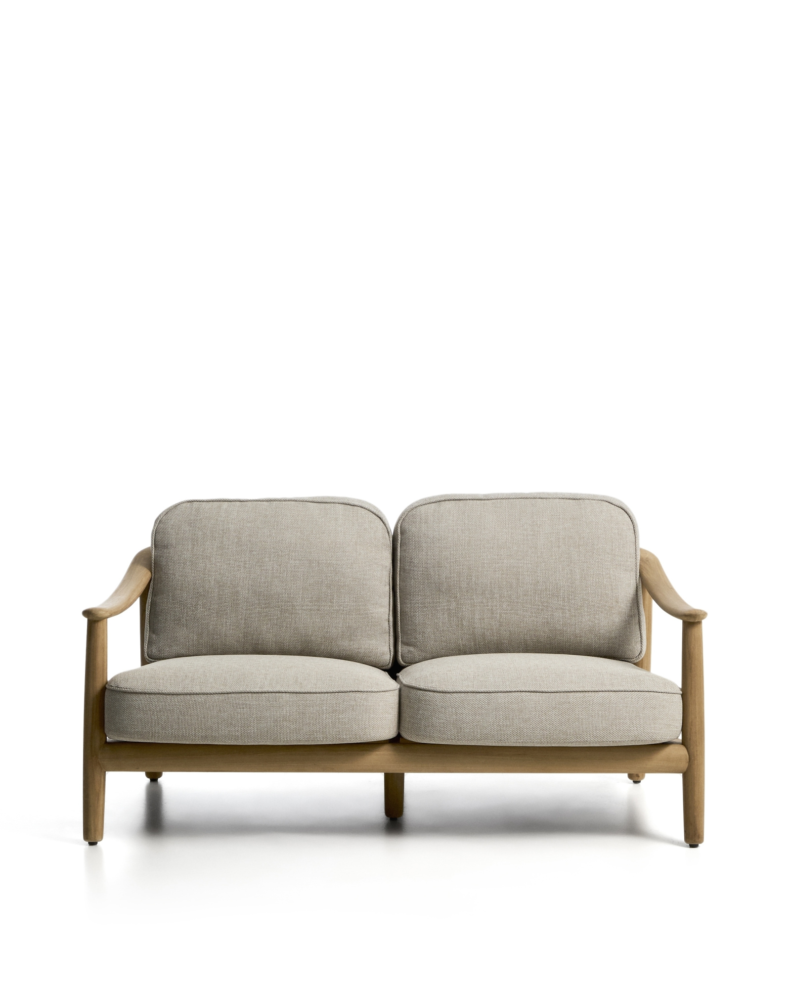 Уличный 2-х местный диван Elunda из тикового дерева и бежевой веревки La Forma 482219