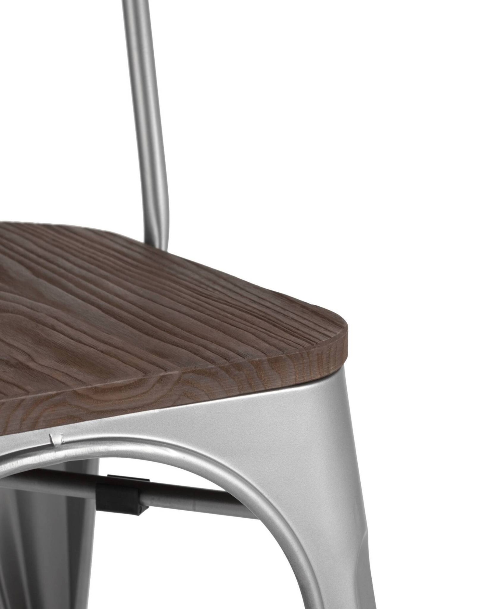 Стул TOLIX WOOD серебристый матовый Stool Group