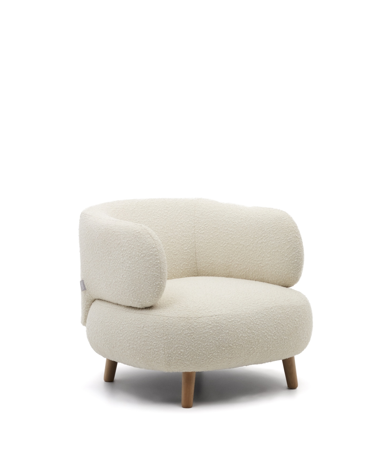 Luisa Кресло из белого флиса с ножками из массива бука La Forma (ex Julia Grup) Luisa Кресло из белого флиса с ножками из массива бука La Forma (ex Julia Grup)