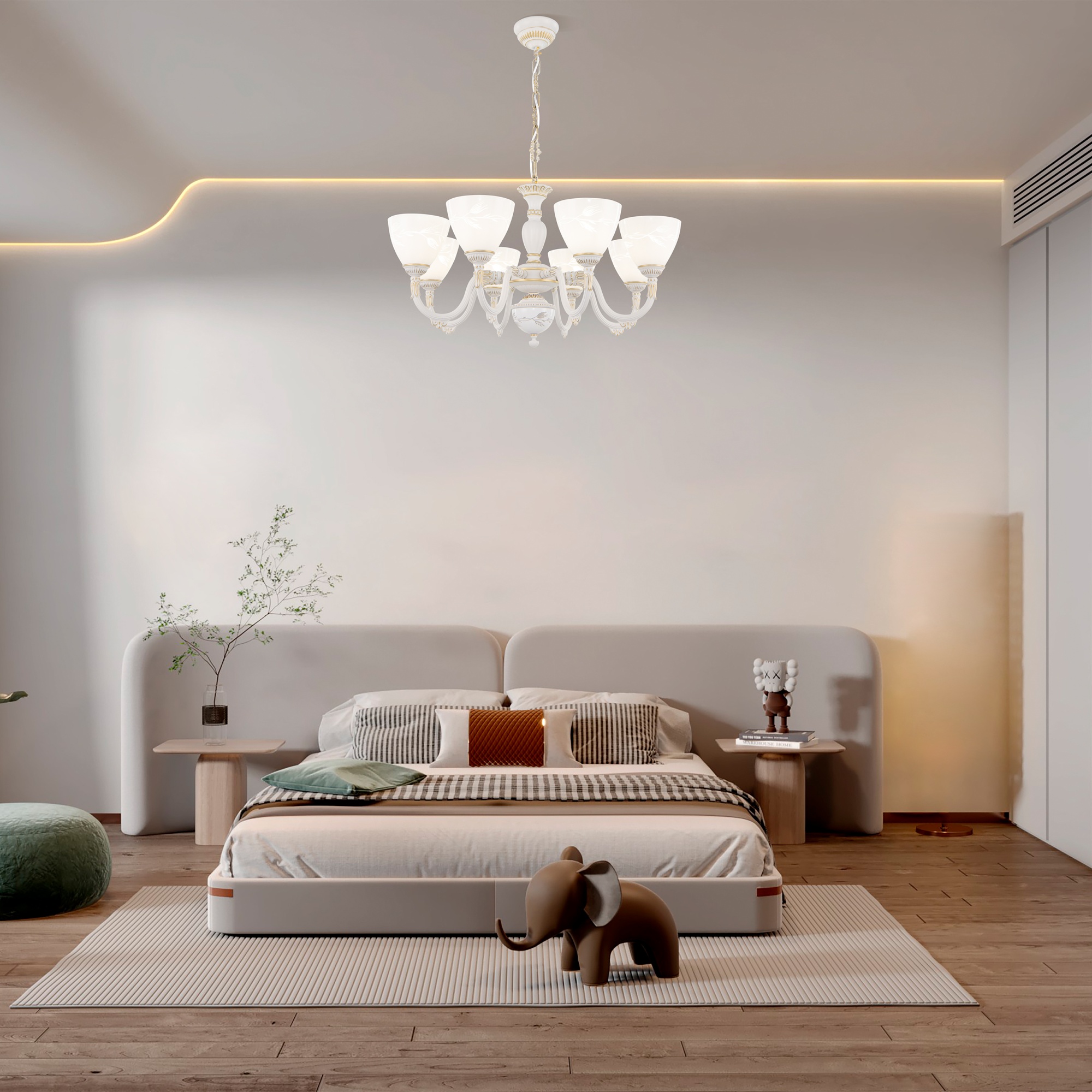 Люстра с плафонами 347837/8 WT+G Arte Milano