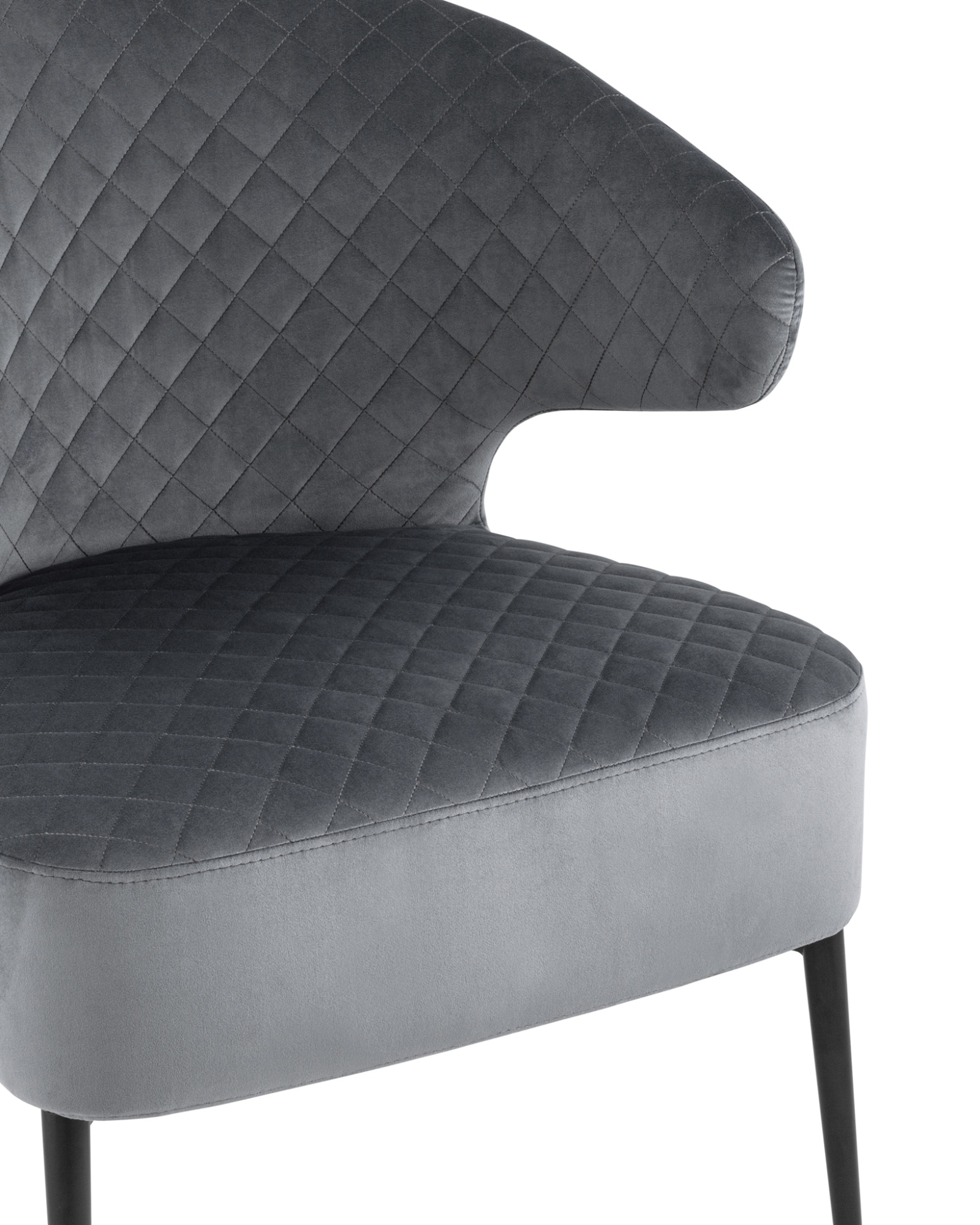 Кресло лаунж Royal велюр тёмно-серый Stool Group