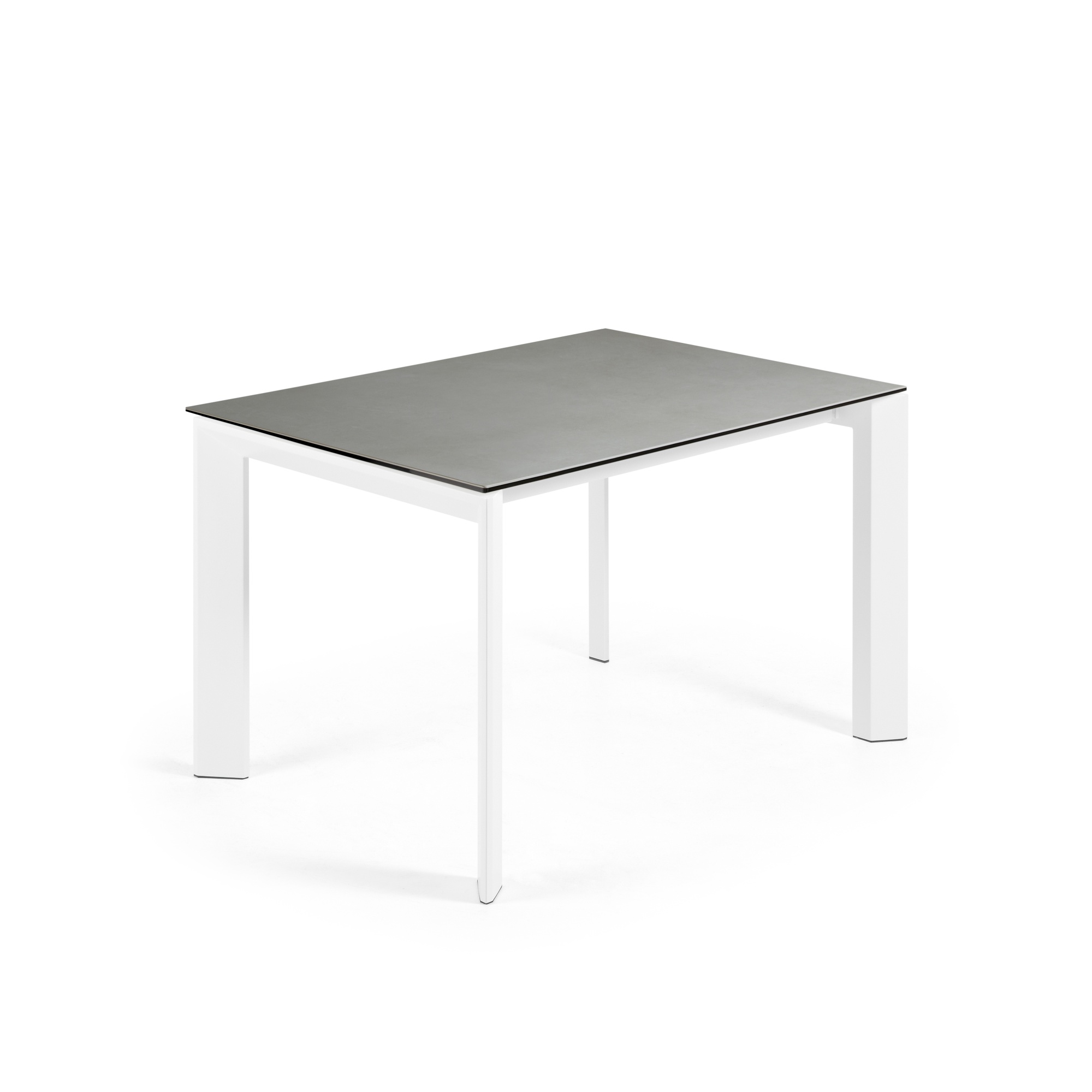 Стол Atta 120 (180)x80 керамика Hydra Lead ножки белые La Forma (ex Julia Grup)