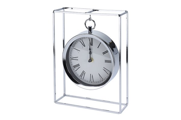 Часы настольные подвесные металлические хром Garda Decor NBE000050