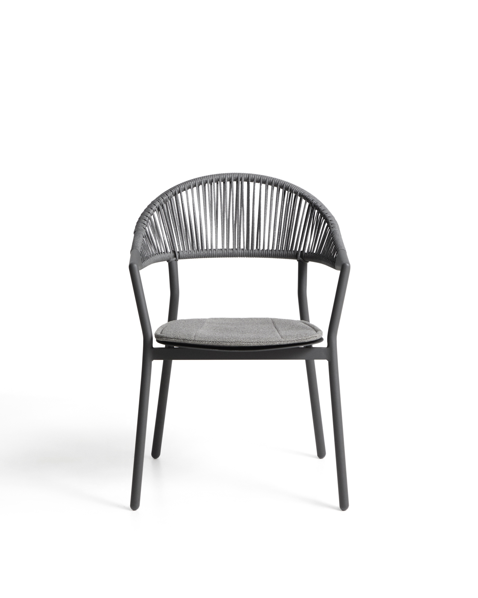 Уличный стул Alimia из графитового алюминия с серой веревкой La Forma 482576
