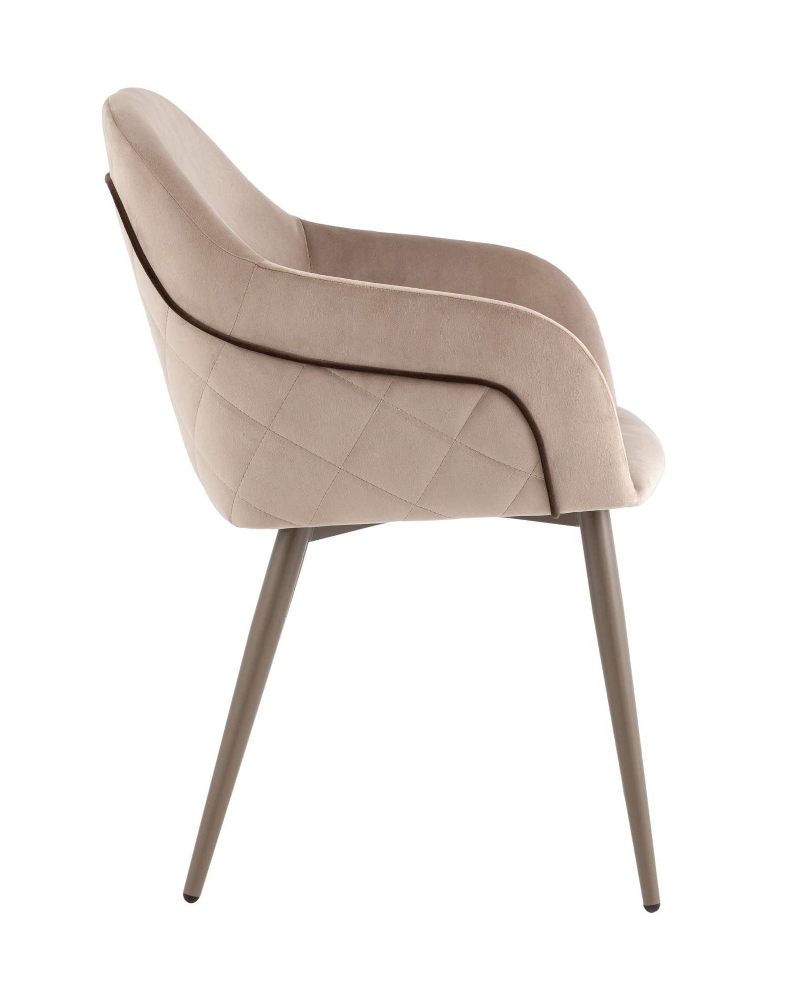 Стул Новел New велюр серо-коричневый, ножки бежево-серые Stool Group