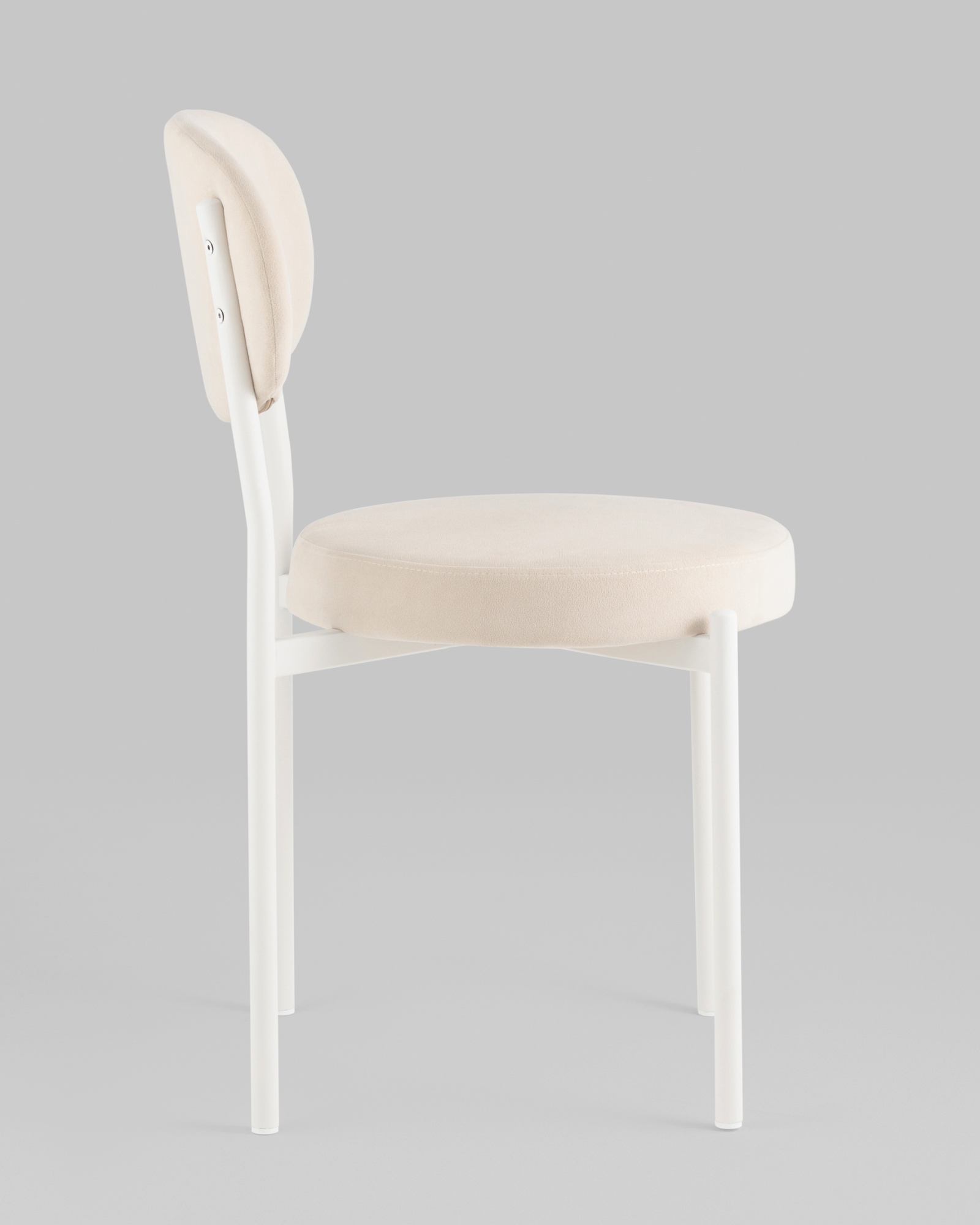 Стул Бриф SN велюр молочный каркас белый муар 4шт Stool Group