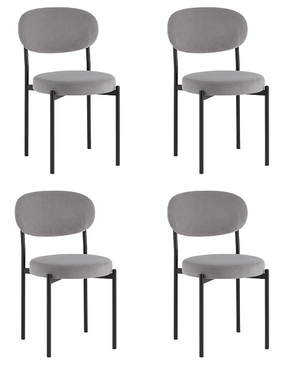 Стул Бриф SN велюр серый, 4шт./уп. Stool Group