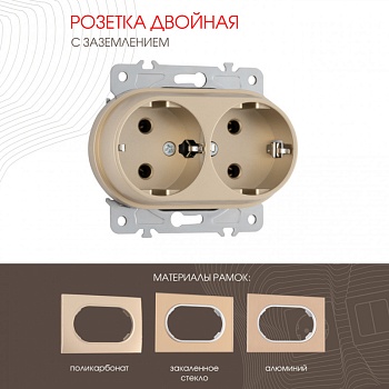 Розетка Arte Milano 202.40-2.shampan