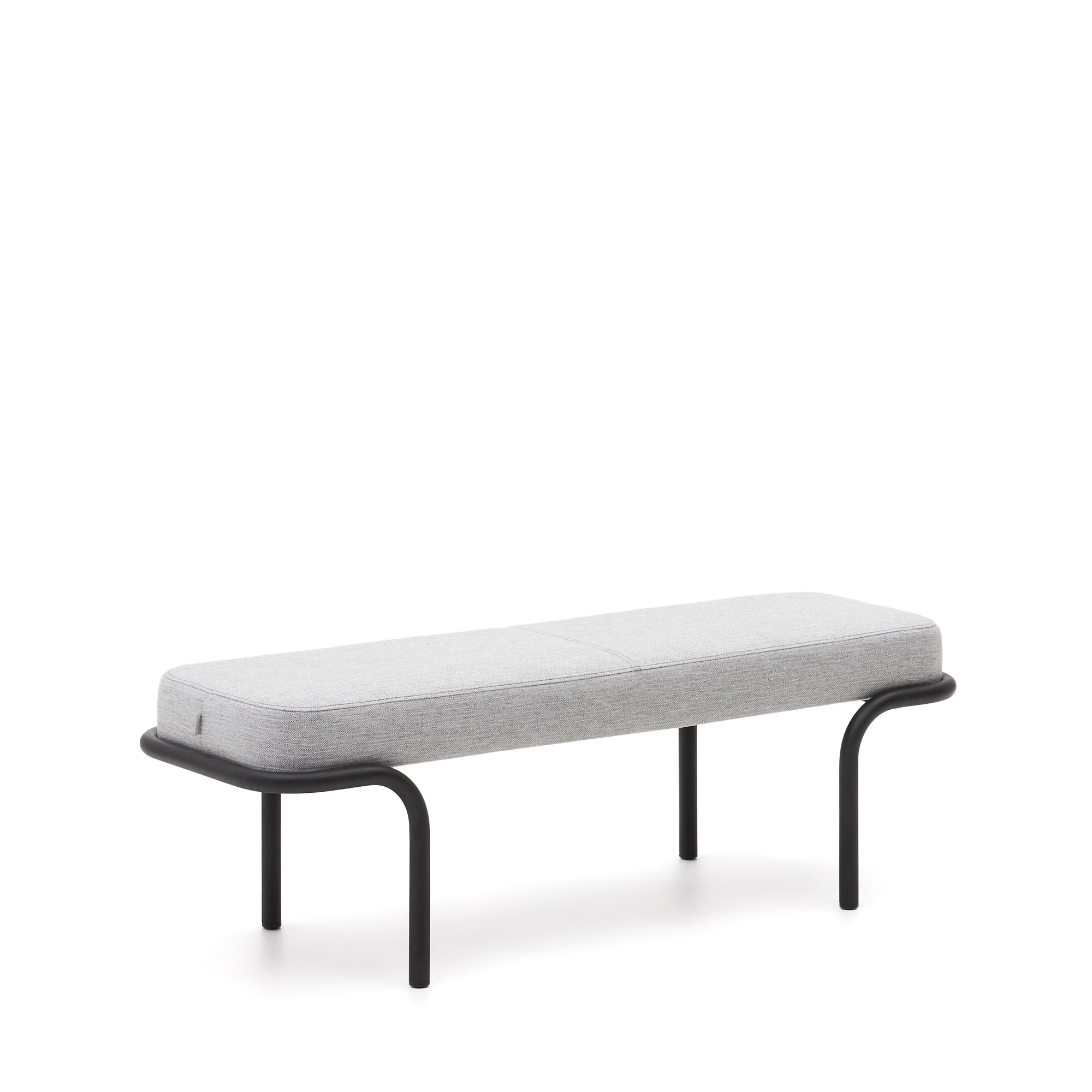 Compo Скамья из серой ткани и черного металла 130 см La Forma (ex Julia Grup)