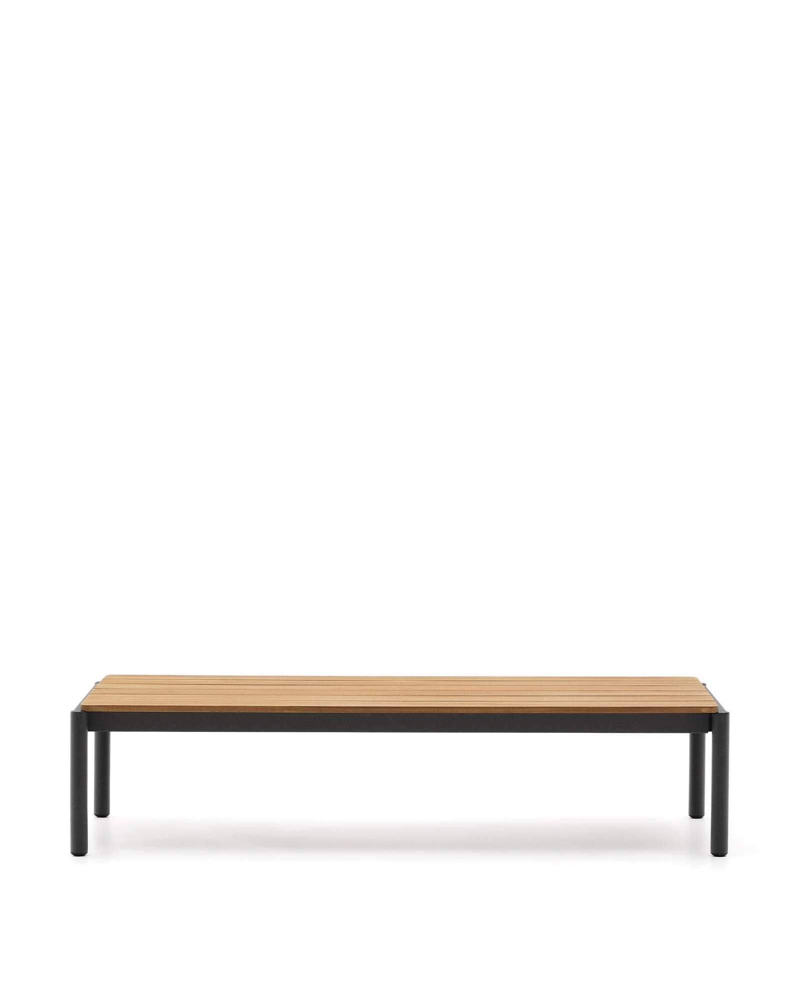 Журнальный столик Sorells из серого алюминия и тикового дерева 63 x 144,6 см La Forma (ex Julia Grup)