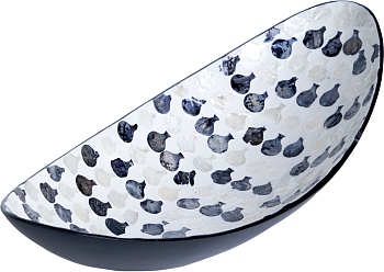 Блюдо декоративное с отделкой раковинами устриц Glasar 67-006