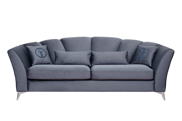Диван Annette трехместный велюровый сапфир Garda Decor ANNETTE-3-2K-Colt1006