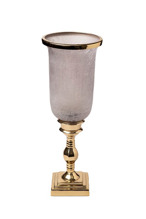 Подсвечник стеклянный дымчатый на подставке Garda Decor 94PR-4640