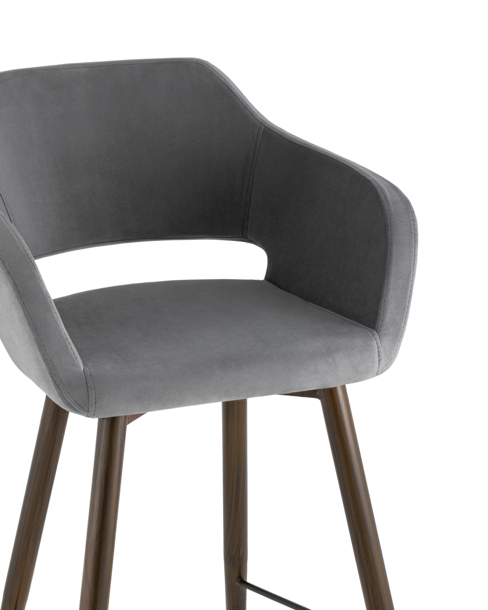 Стул барный Саймон велюр тёмно-серый Stool Group