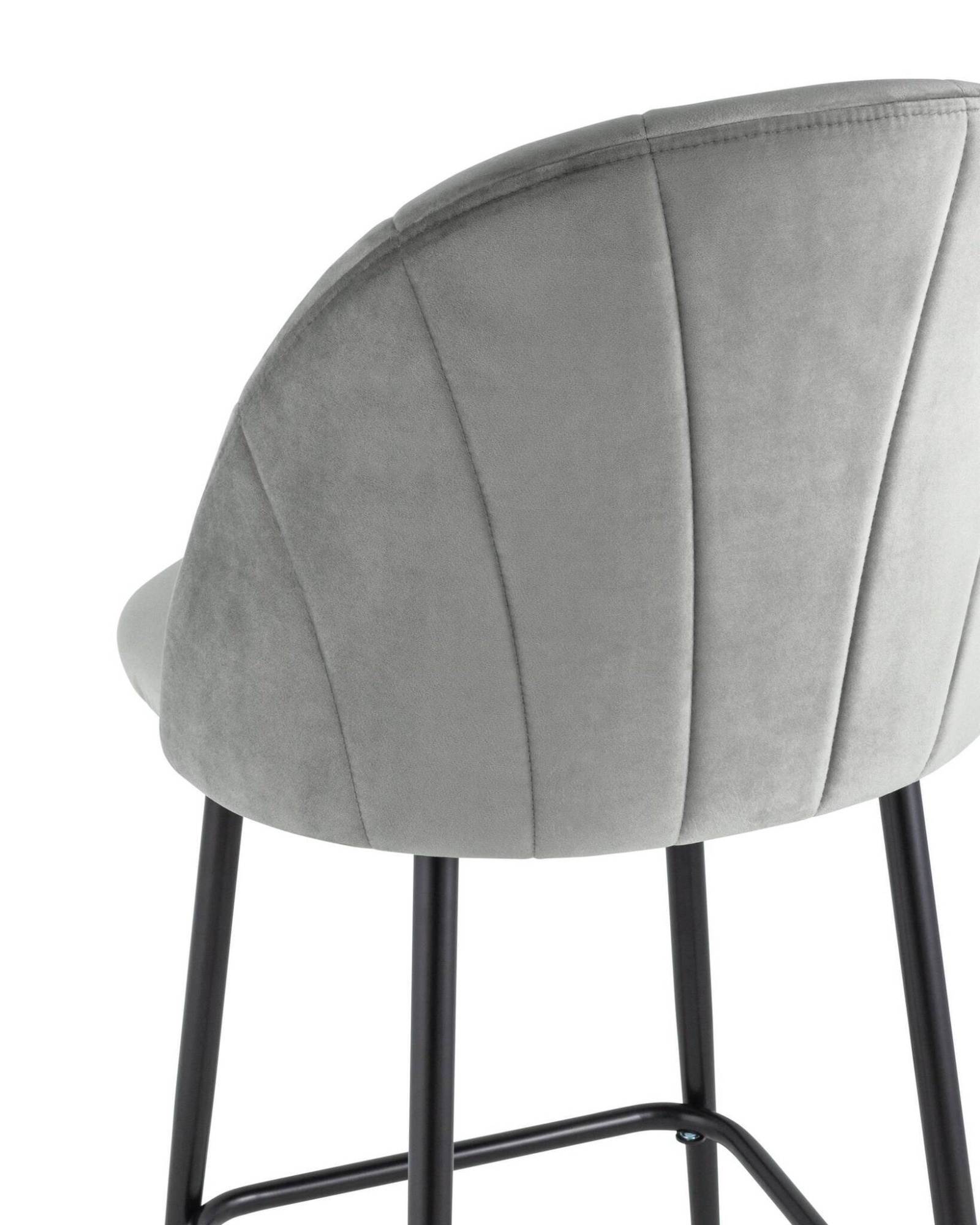 Стул полубарный Логан велюр серый Stool Group