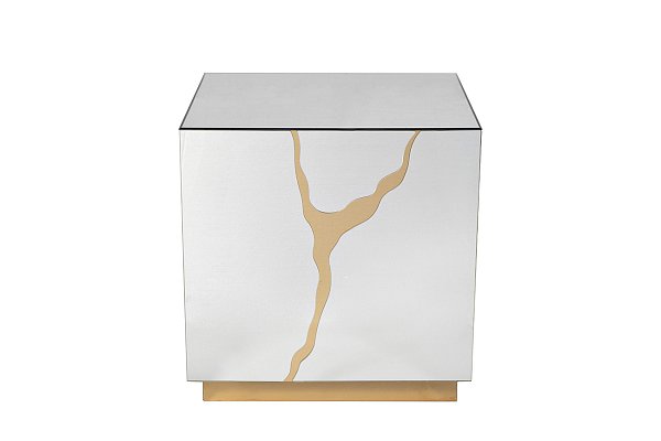 Столик журнальный зеркальный с золотым декором Garda Decor KFG198