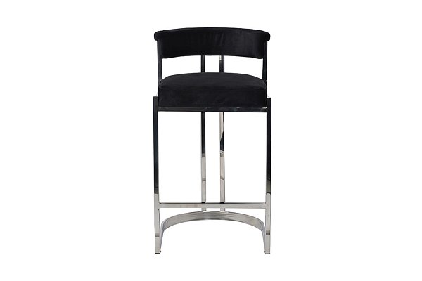 Стул барный черный велюровый (хром) Garda Decor GY-B8216-BL