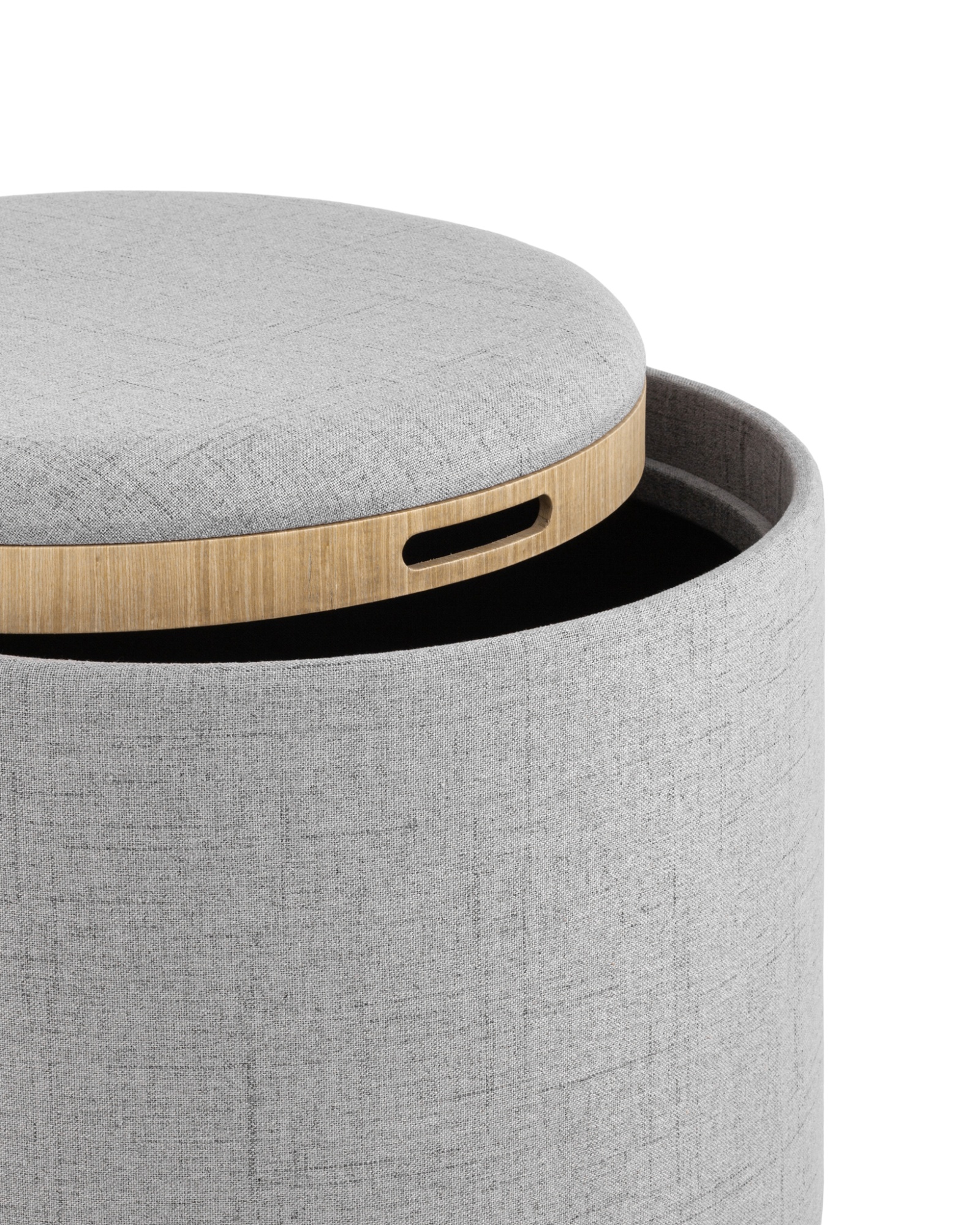 Пуф-столик с ящиком Хюгге L рогожка серый Stool Group